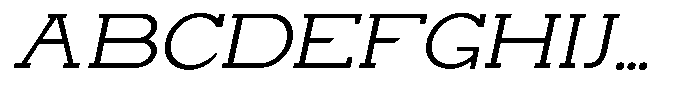 Zero Slab Light Semi Expanded Slanted Font UPPERCASE