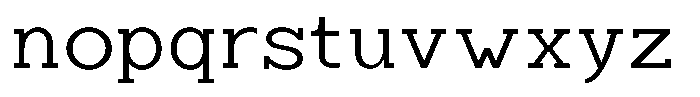 Zero Slab Light Semi Expanded Font LOWERCASE
