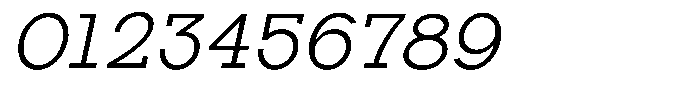 Zero Slab Light Slanted Font OTHER CHARS