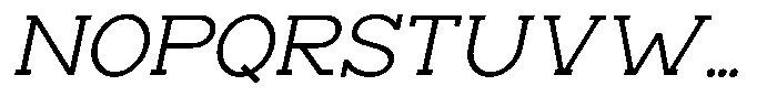Zero Slab Light Slanted Font UPPERCASE