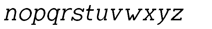 Zero Slab Light Slanted Font LOWERCASE