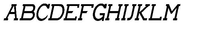 Zero Slab Medium Condensed Slanted Font UPPERCASE