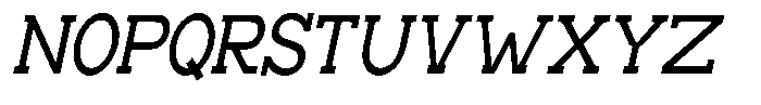 Zero Slab Medium Condensed Slanted Font UPPERCASE