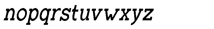 Zero Slab Medium Condensed Slanted Font LOWERCASE