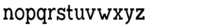 Zero Slab Medium Condensed Font LOWERCASE