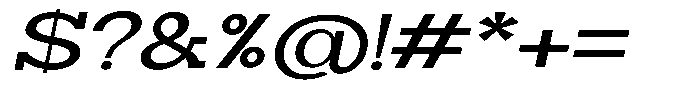 Zero Slab Medium Expanded Slanted Font OTHER CHARS