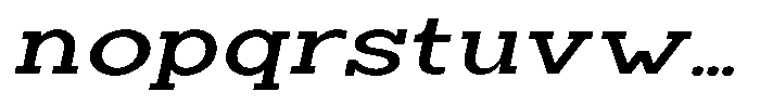 Zero Slab Medium Expanded Slanted Font LOWERCASE