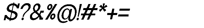 Zero Slab Medium Semi Condensed Slanted Font OTHER CHARS