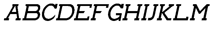 Zero Slab Medium Semi Condensed Slanted Font UPPERCASE