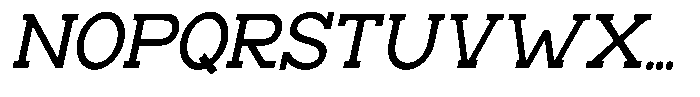 Zero Slab Medium Semi Condensed Slanted Font UPPERCASE