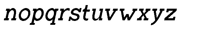 Zero Slab Medium Semi Condensed Slanted Font LOWERCASE