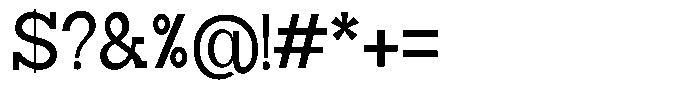 Zero Slab Medium Semi Condensed Font OTHER CHARS