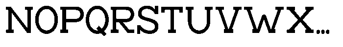 Zero Slab Medium Semi Condensed Font UPPERCASE