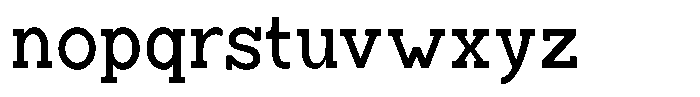 Zero Slab Medium Semi Condensed Font LOWERCASE
