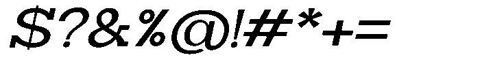Zero Slab Medium Semi Expanded Slanted Font OTHER CHARS