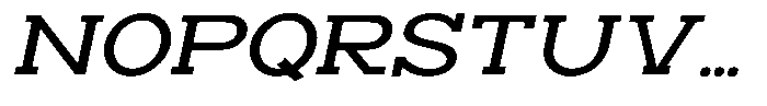 Zero Slab Medium Semi Expanded Slanted Font UPPERCASE