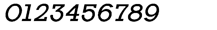 Zero Slab Medium Slanted Font OTHER CHARS
