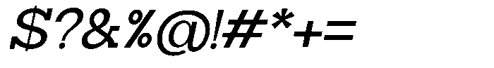 Zero Slab Medium Slanted Font OTHER CHARS