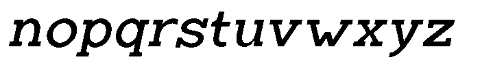 Zero Slab Medium Slanted Font LOWERCASE