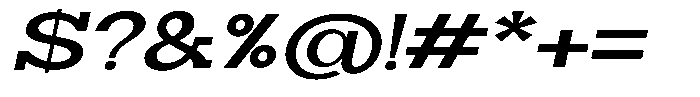 Zero Slab Semi Bold Expanded Slanted Font OTHER CHARS
