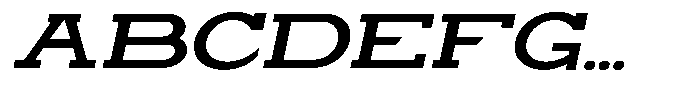 Zero Slab Semi Bold Expanded Slanted Font UPPERCASE