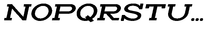 Zero Slab Semi Bold Expanded Slanted Font UPPERCASE