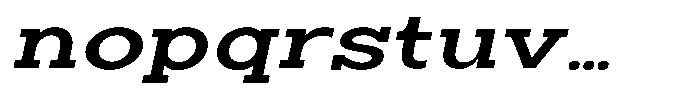 Zero Slab Semi Bold Expanded Slanted Font LOWERCASE