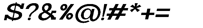 Zero Slab Semi Bold Semi Expanded Slanted Font OTHER CHARS