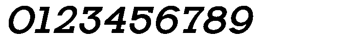 Zero Slab Semi Bold Slanted Font OTHER CHARS