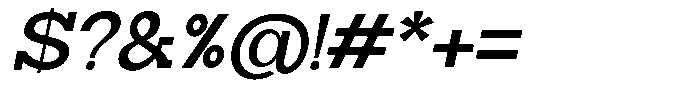 Zero Slab Semi Bold Slanted Font OTHER CHARS