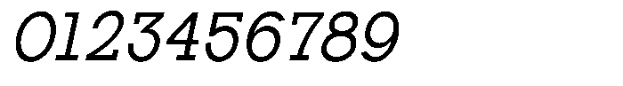 Zero Slab Semi Condensed Slanted Font OTHER CHARS