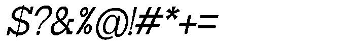 Zero Slab Semi Condensed Slanted Font OTHER CHARS