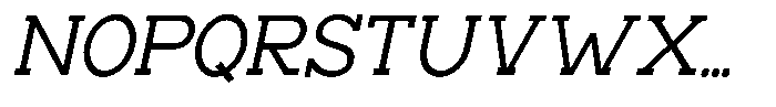 Zero Slab Semi Condensed Slanted Font UPPERCASE