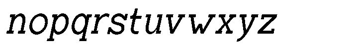 Zero Slab Semi Condensed Slanted Font LOWERCASE