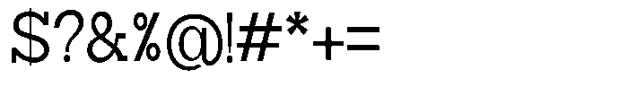 Zero Slab Semi Condensed Font OTHER CHARS