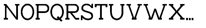 Zero Slab Semi Condensed Font UPPERCASE