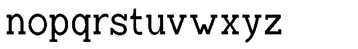 Zero Slab Semi Condensed Font LOWERCASE