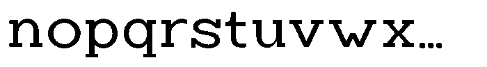 Zero Slab Semi Expanded Font LOWERCASE