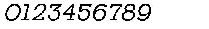 Zero Slab Slanted Font OTHER CHARS