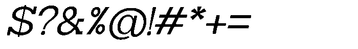 Zero Slab Slanted Font OTHER CHARS