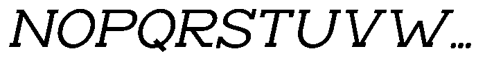 Zero Slab Slanted Font UPPERCASE