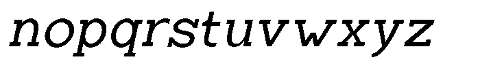 Zero Slab Slanted Font LOWERCASE