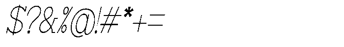 Zero Slab Thin Condensed Slanted Font OTHER CHARS