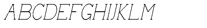 Zero Slab Thin Condensed Slanted Font UPPERCASE