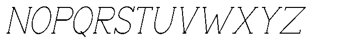 Zero Slab Thin Condensed Slanted Font UPPERCASE