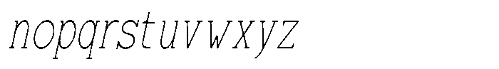 Zero Slab Thin Condensed Slanted Font LOWERCASE