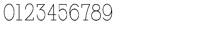 Zero Slab Thin Condensed Font OTHER CHARS