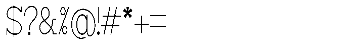 Zero Slab Thin Condensed Font OTHER CHARS
