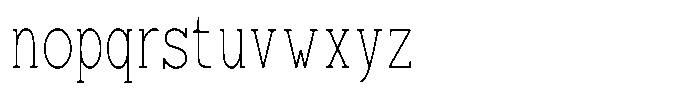 Zero Slab Thin Condensed Font LOWERCASE