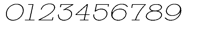 Zero Slab Thin Expanded Slanted Font OTHER CHARS